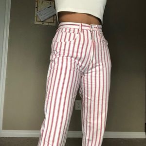 Vintage red and white ankle pants
